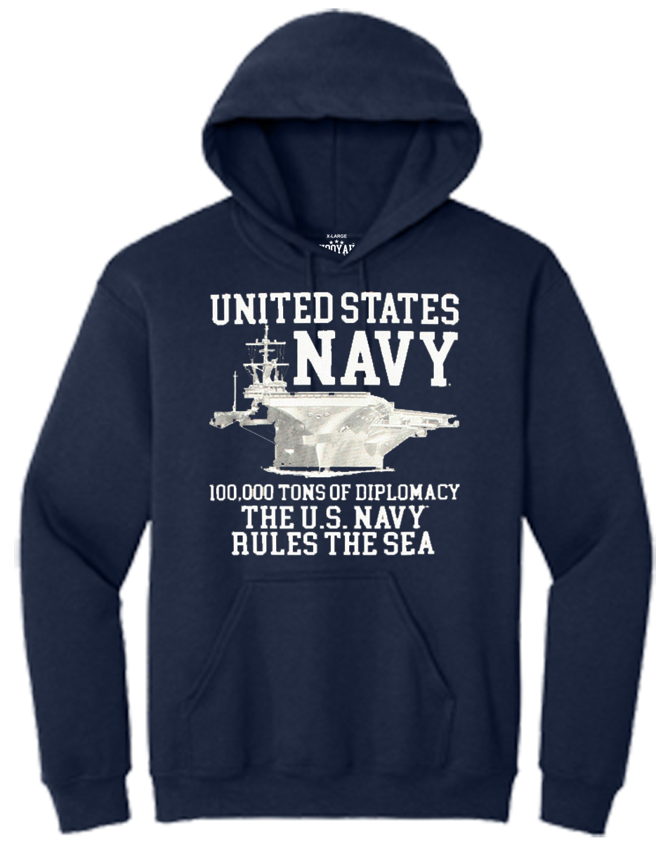 U.S. Navy 100,000 Tons of Diplomacy Hooded Sweat Shirt - Image 3
