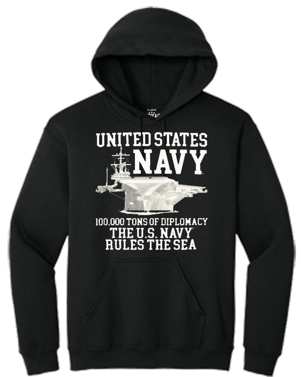 U.S. Navy 100,000 Tons of Diplomacy Hooded Sweat Shirt - Image 2