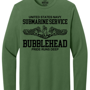 U.S. Navy Submarine Service Bubble Head Pride Runs Deep Long Sleeve T-Shirt Design# 306