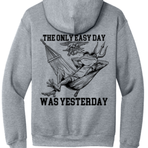 Navy SEALS Easy Day #5 Hooded Sweat Shirt Design Frog on Hammock
