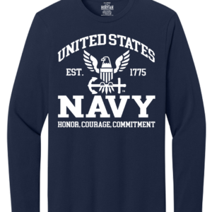 U.S. Navy Honor, Commitment, Courage Long Sleeve T-Shirt Design 303