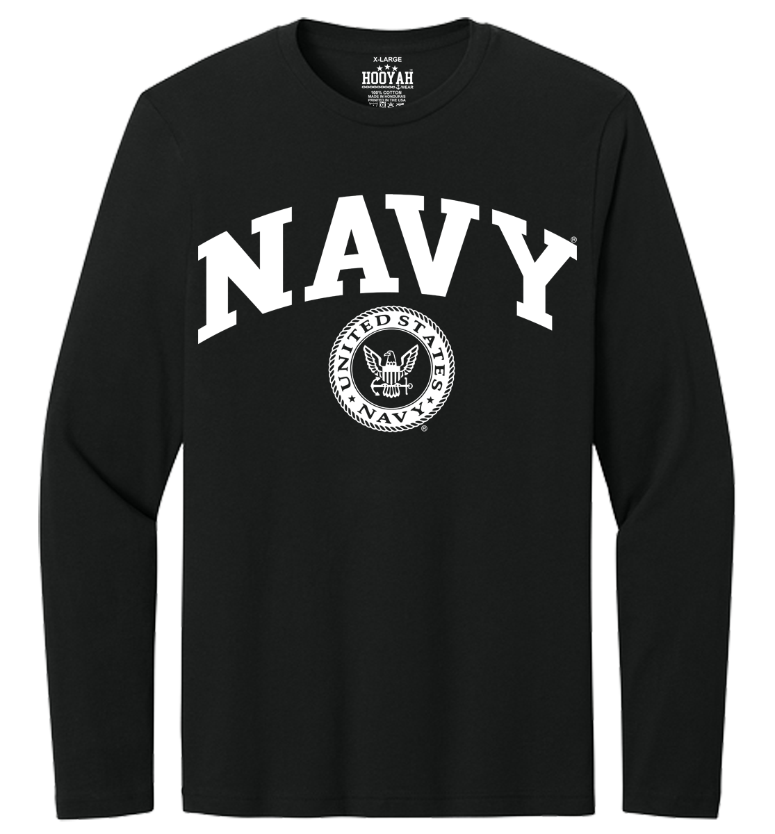 Navy Arch with Seal Long Sleeve T-Shirt Design 301 - Image 2