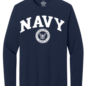 Navy Arch with Seal Long Sleeve T-Shirt Design 301