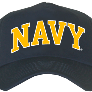 Navy Arch Gold/White Print Ball Cap